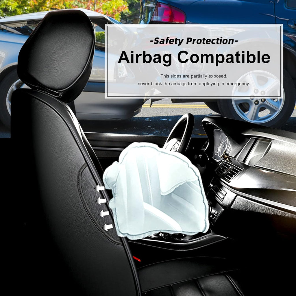 Black Faux Full Set of Car Seat Covers U6408
