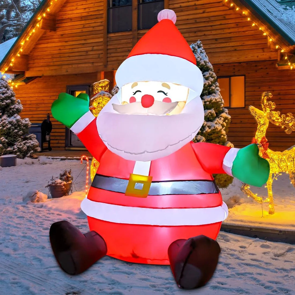 5 FT Christmas Inflatable Sitting Santa Claus with LED Lights P251