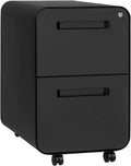 White/Red 2-Drawer Mobile File Cabinet Z270