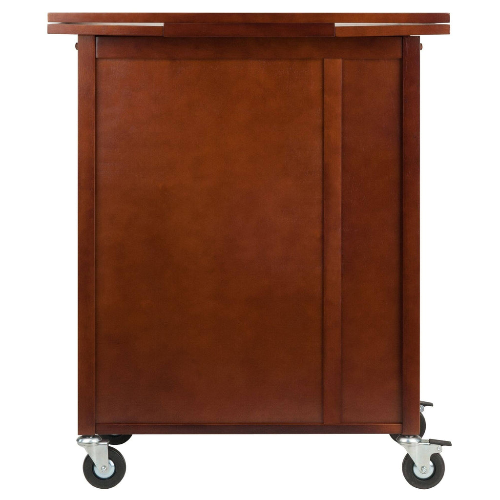 Walnut Rectangular Kitchen Cart Storage M418905