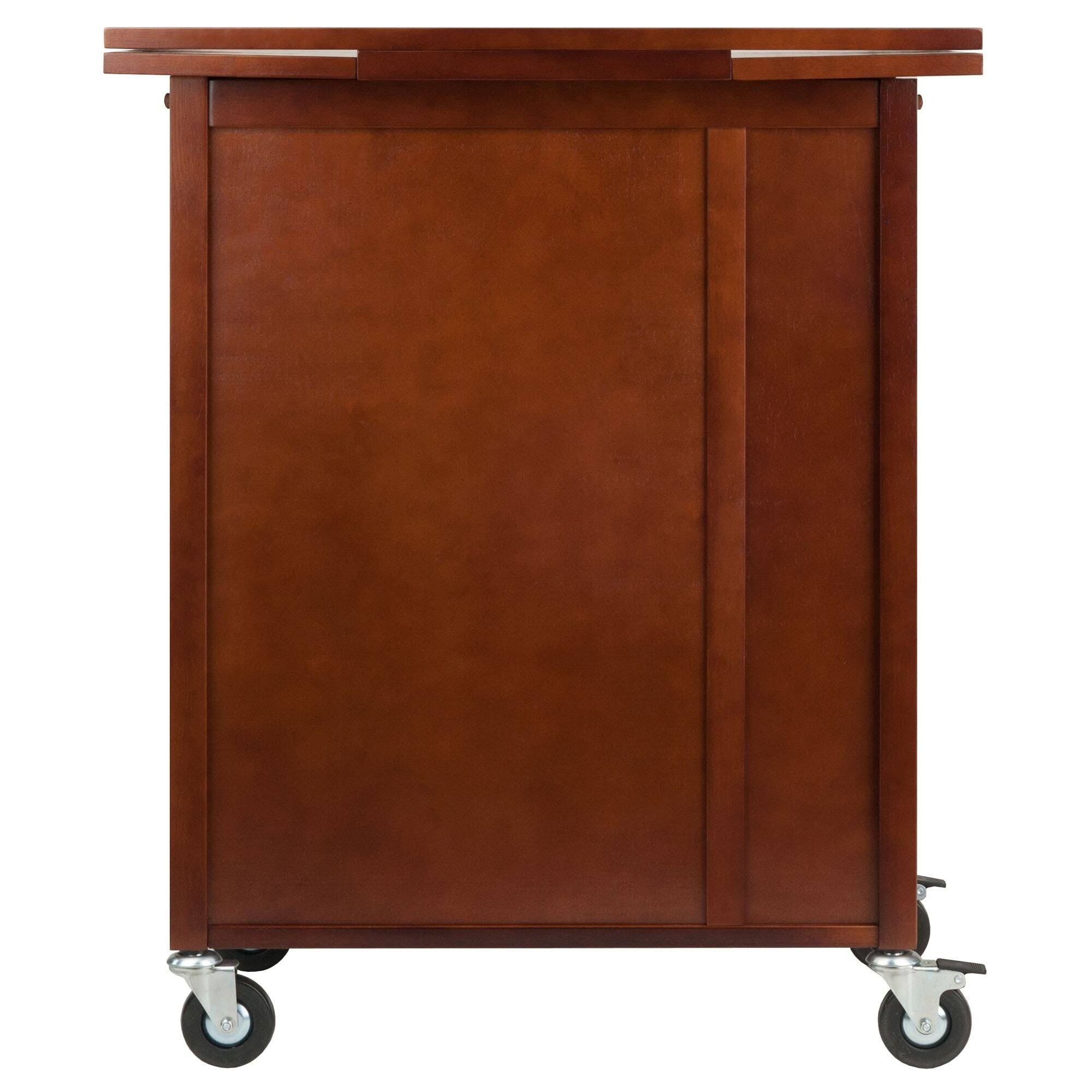 Walnut Rectangular Kitchen Cart Storage M418905