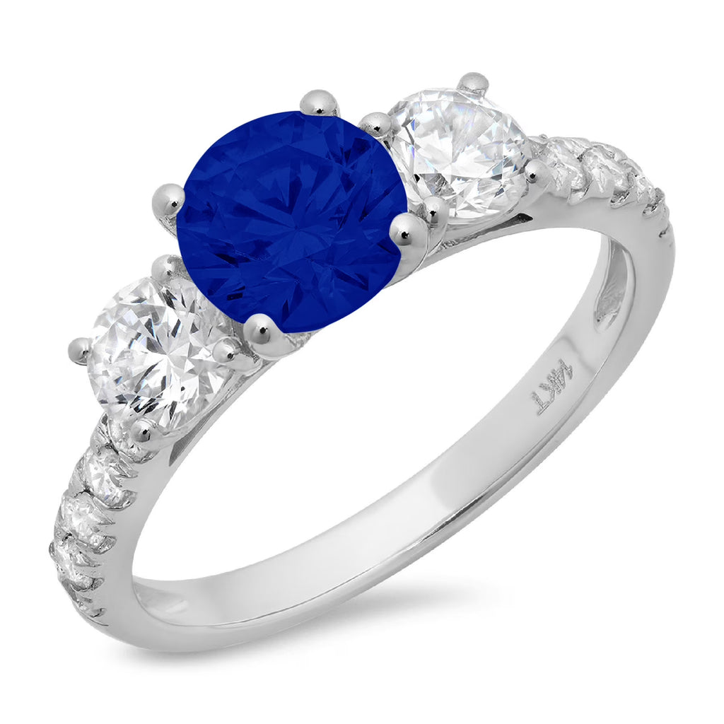 18k White Gold Three-Stone Ring L66660