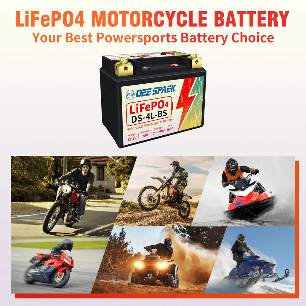 Lithium Powersport Battery with Built in Jump Starting, 2Ah LiFePO4 Engine Start Battery K2834
