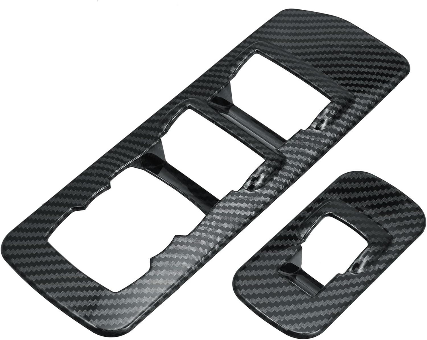 ABS Carbon Fiber Pattern Window Lift Trim Switch Panel Cover Black Pack of 2 G30294