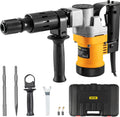 0.67" 9.5 Amp Corded Concrete Breaker, 1050W Jack Hammer with Flat and Point Chisel Bits & Case, Pack of 2 T23061