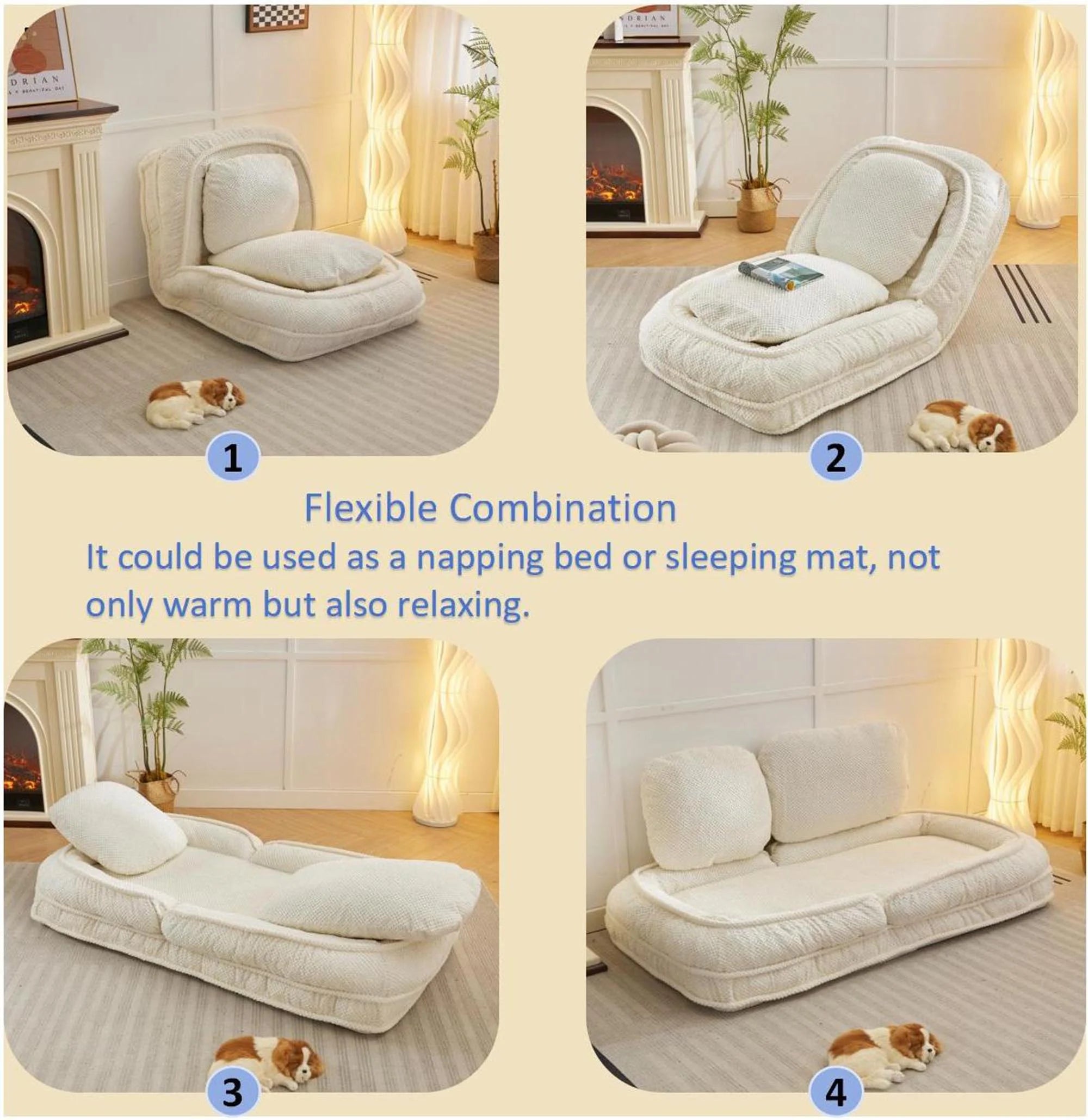 Lazy Sofa Couch Bed with 5 Adjustable Positions I52558