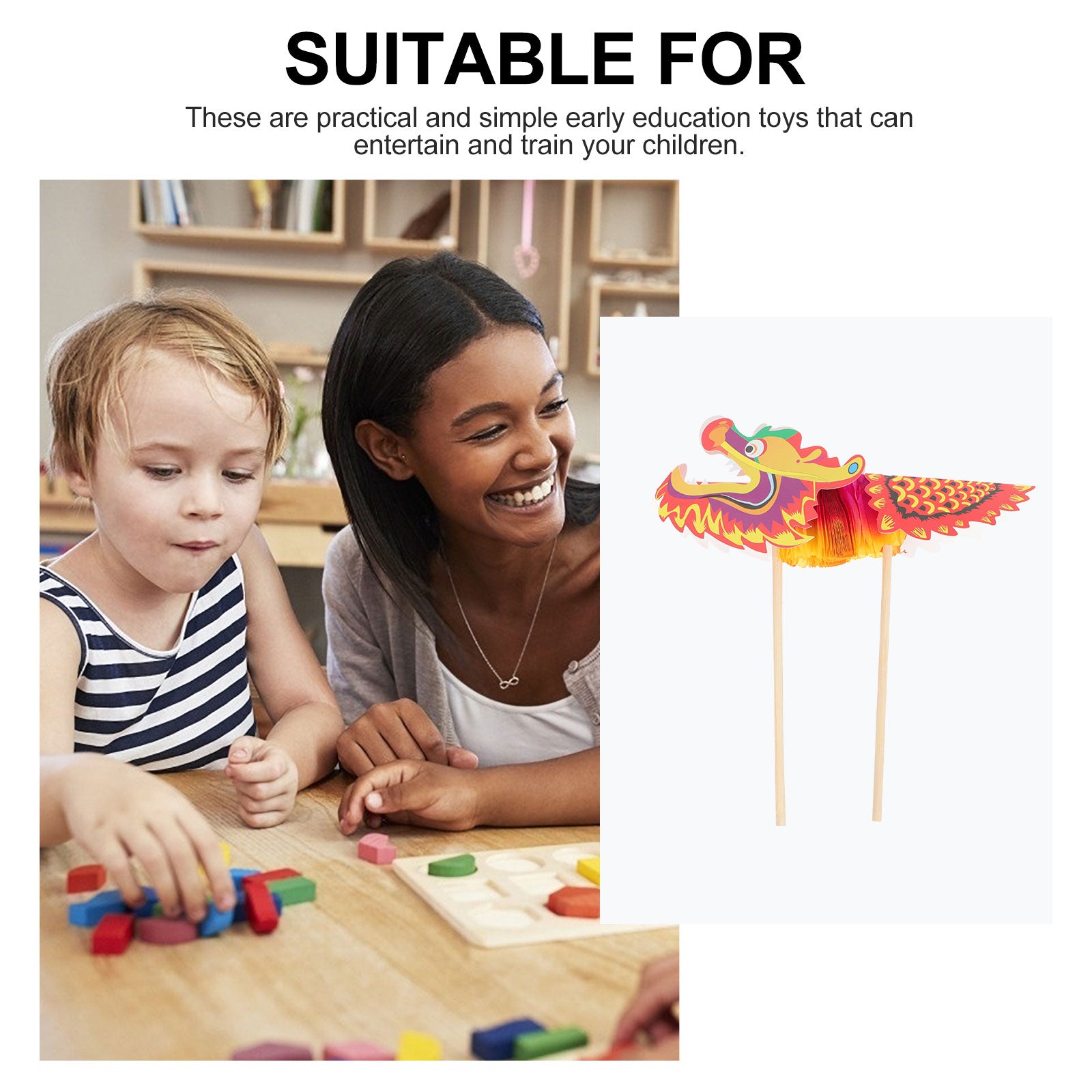 20 Sets Kids Manual Chinese Dragon Making Material Handmade Toy E67722