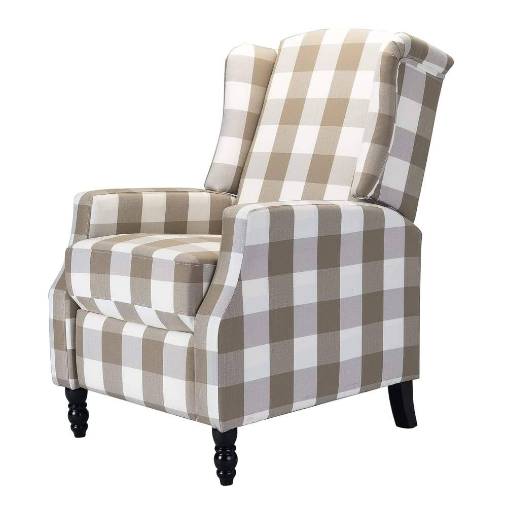 Navy Wing Back Manual Recliner S397