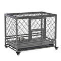 Heavy Duty Dog Crate Cage Kennel with Removable Tray Wheels and Lockable Door I660153