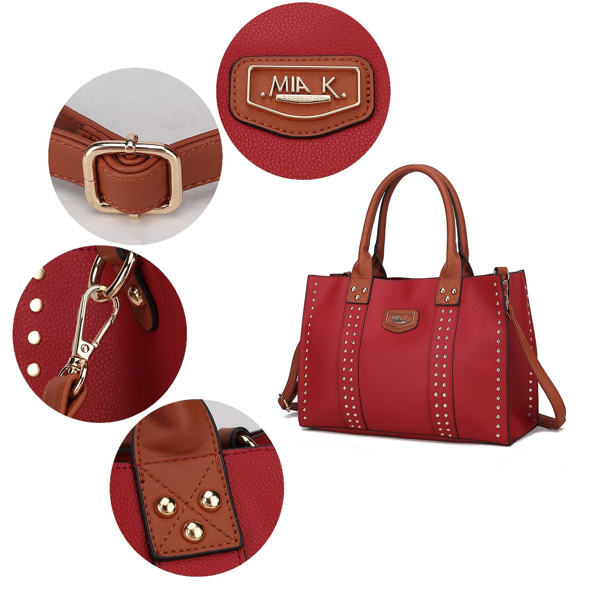 Navy Faux Leather Tote Bag and Wallet Set, 2-Piece M771