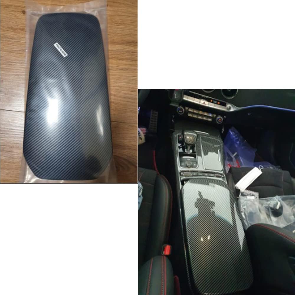 Carbon Fiber Central Console Armrest Panel Cover Trim M1130