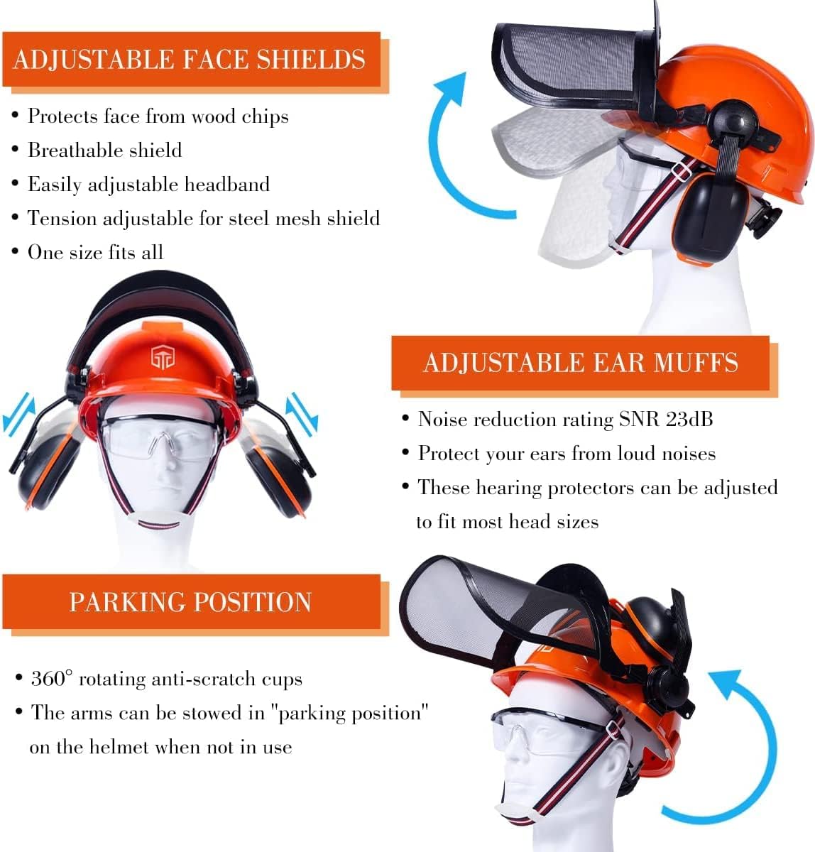 Chainsaw Helmet with Safety Face Shield and Ear Muffs G125