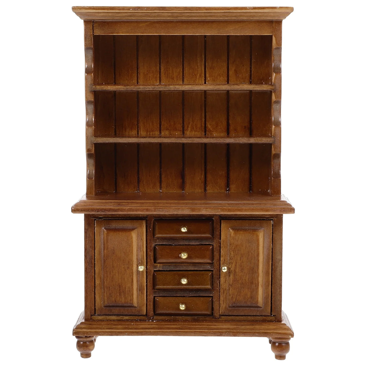 Walnut Color Wooden Miniature Bookshelf Doll House Furniture X1790