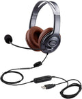 USB Headset with Microphone Noise Cancelling and Volume Controls Y632386