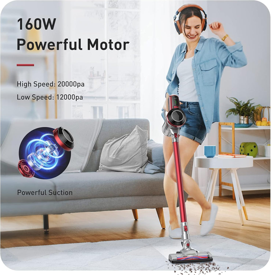 Wine Red Cordless Stick Vacuum Cleaner with Docking Station Q135646