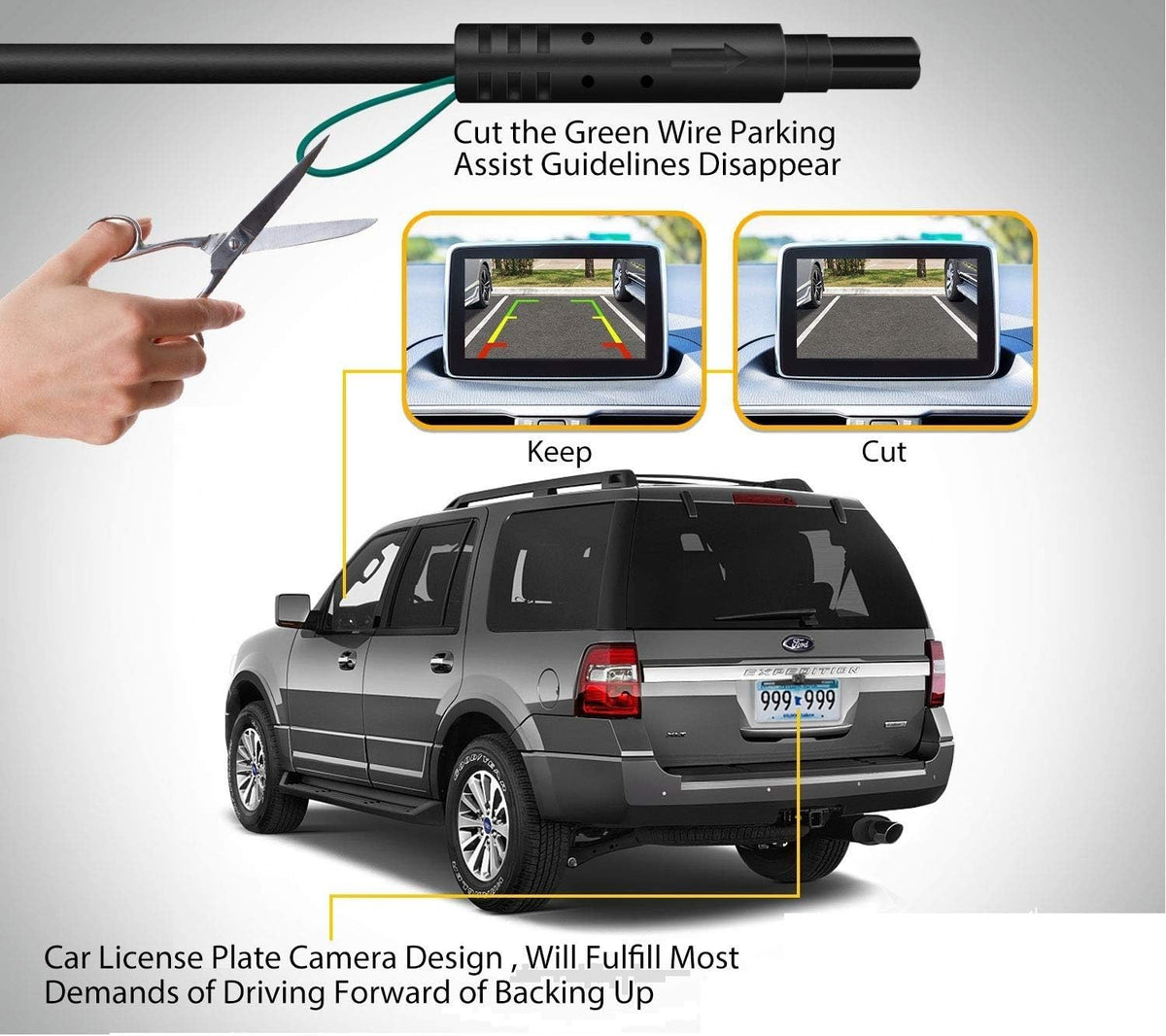 HD Rear View Backup Camera for Chevy Silverado GMC Sierra 1999-2006 S5037