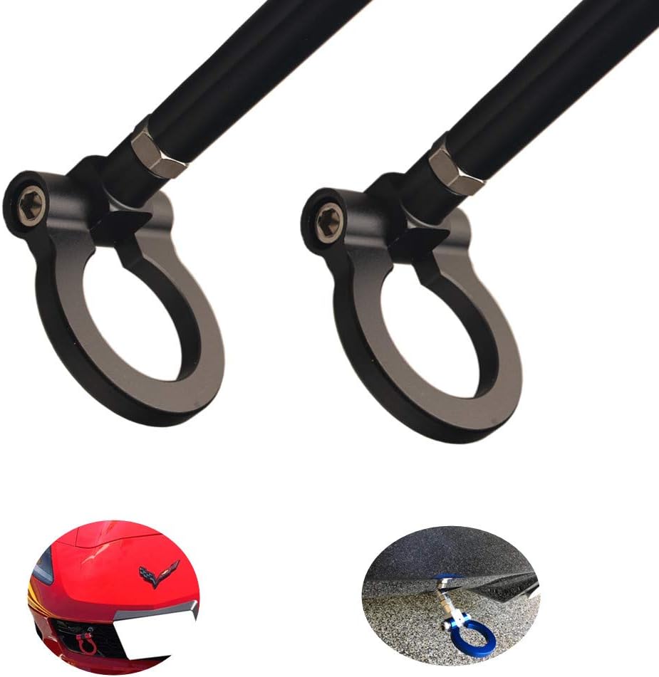 Black Aluminum Tow Hook Pack of 2 Q400