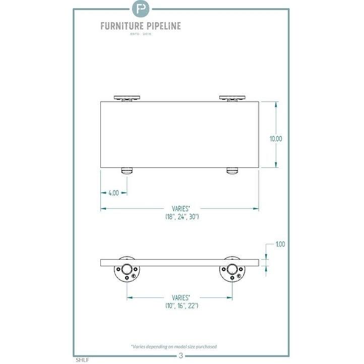 Set of 3 Farmhouse Industrial Wall Shelf T81806