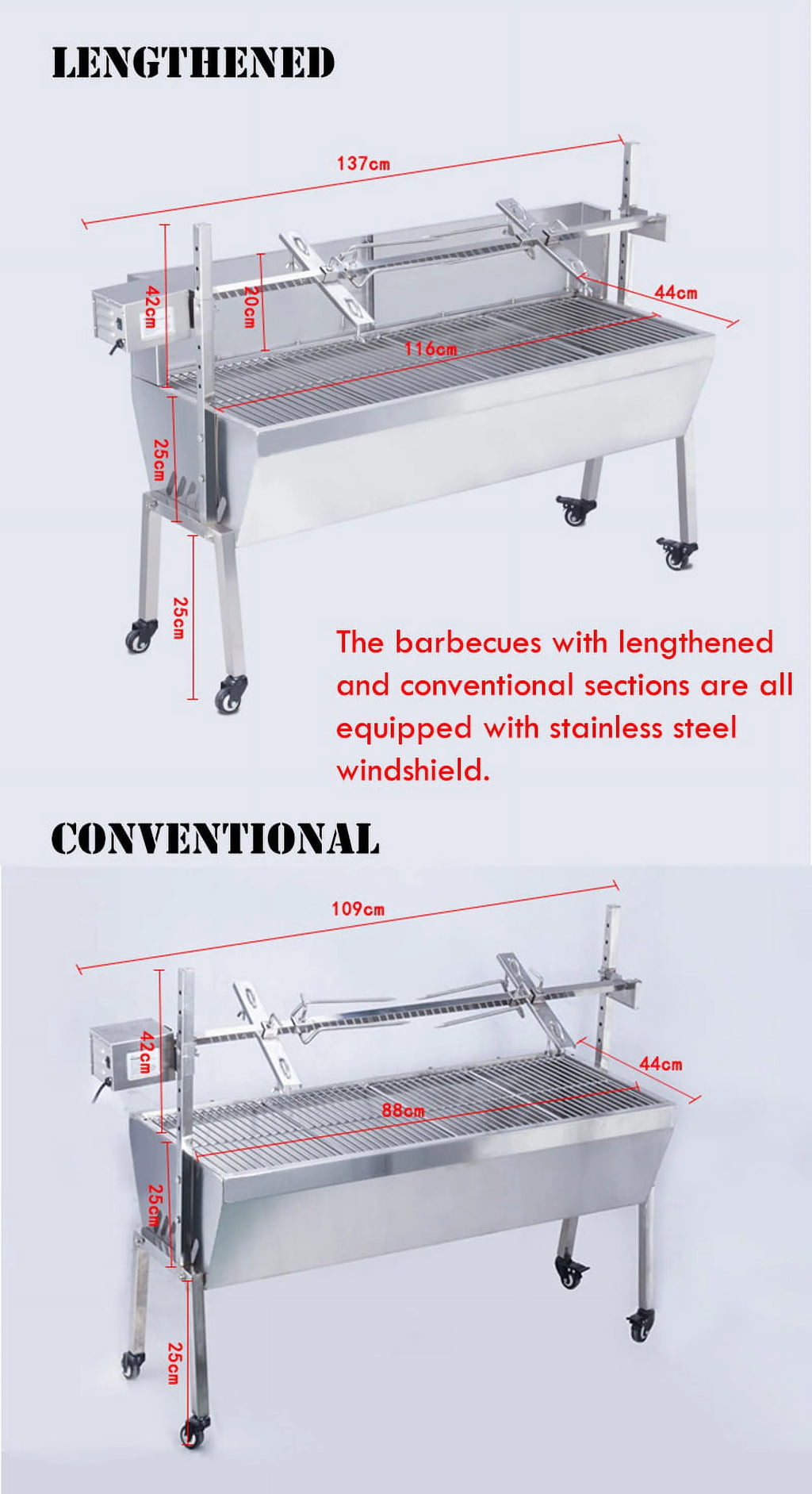 46inch Stainless Steel Electric Rotating Grill BBQ D3574
