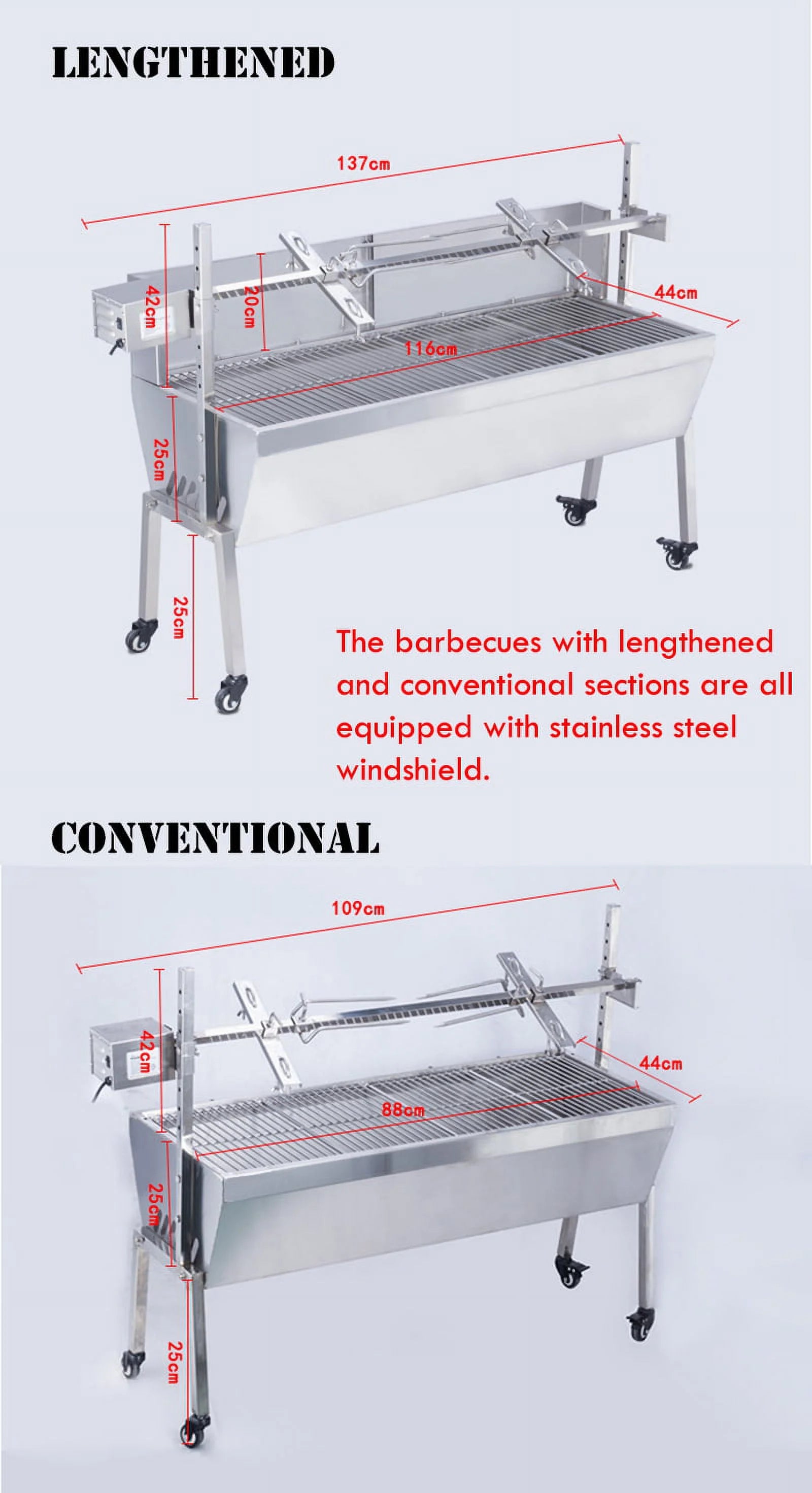 46inch Stainless Steel Electric Rotating Grill BBQ D3574