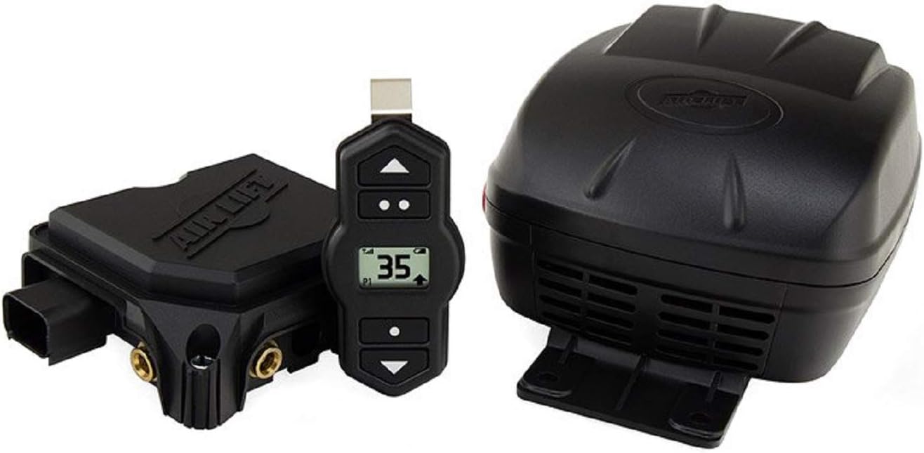 Set of Wireless On-Board Air Compressor System with Rear Load Lifter 5000 Kit for Ford F-150 Pickup 4WD B604177