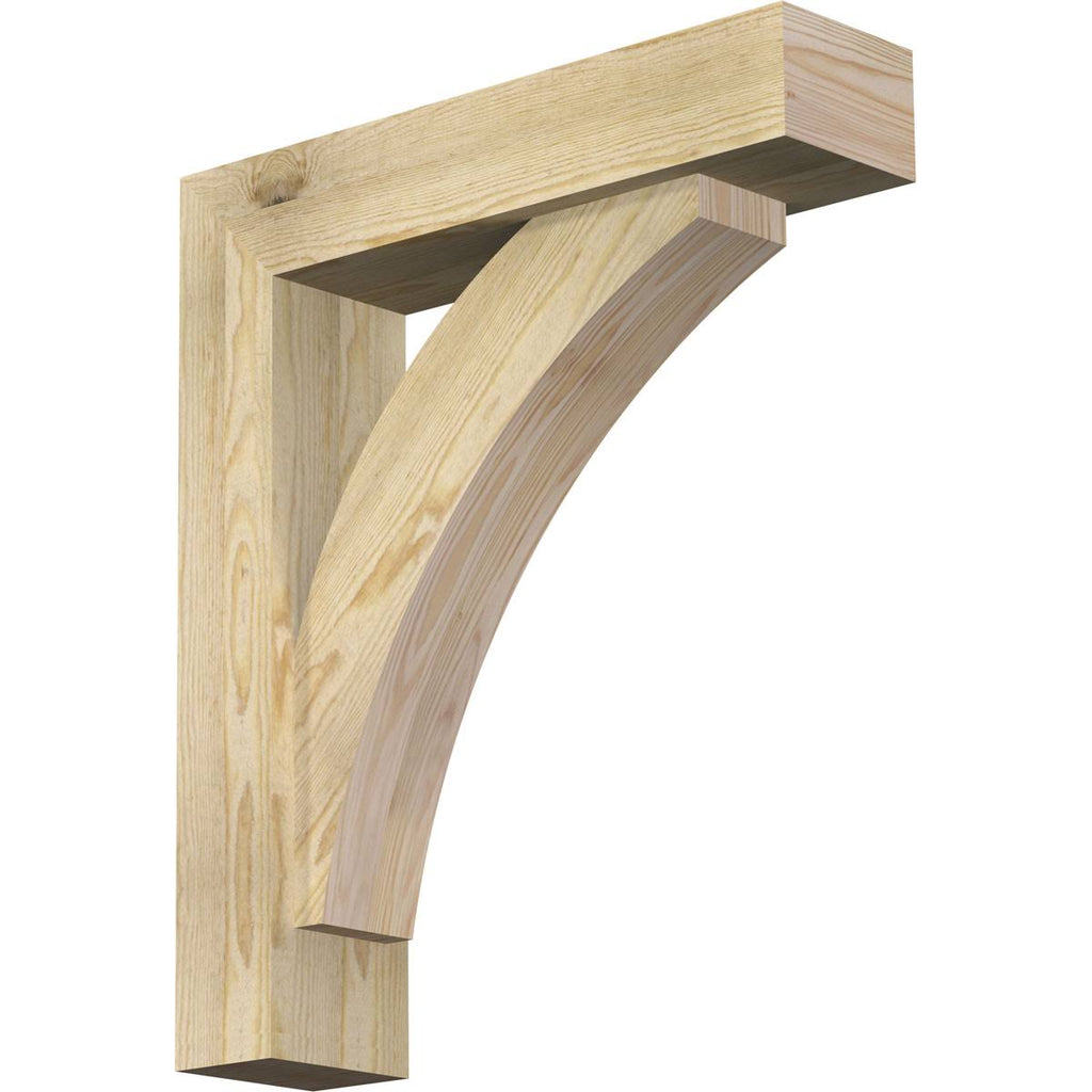 Thorton Block Rough Sawn Bracket with Offset Brace, Douglas Fir C8133
