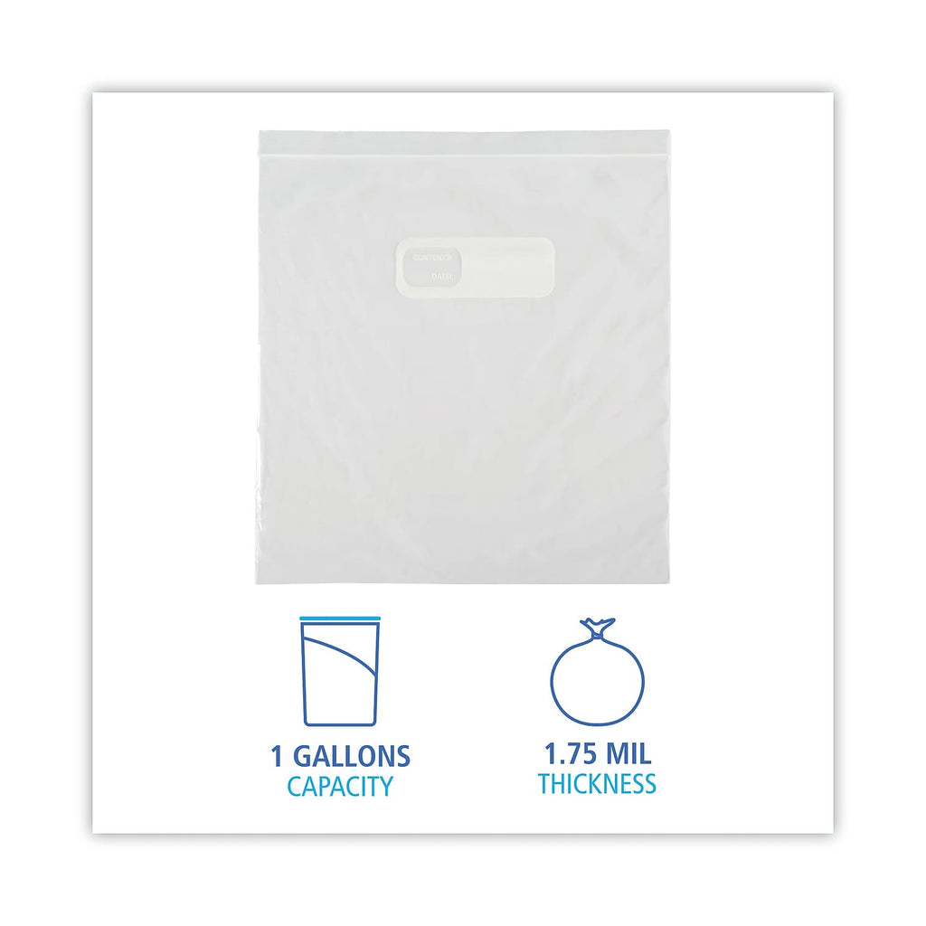 Reclosable Food Storage Bags, 1 gal, Clear, 250/Box Q192