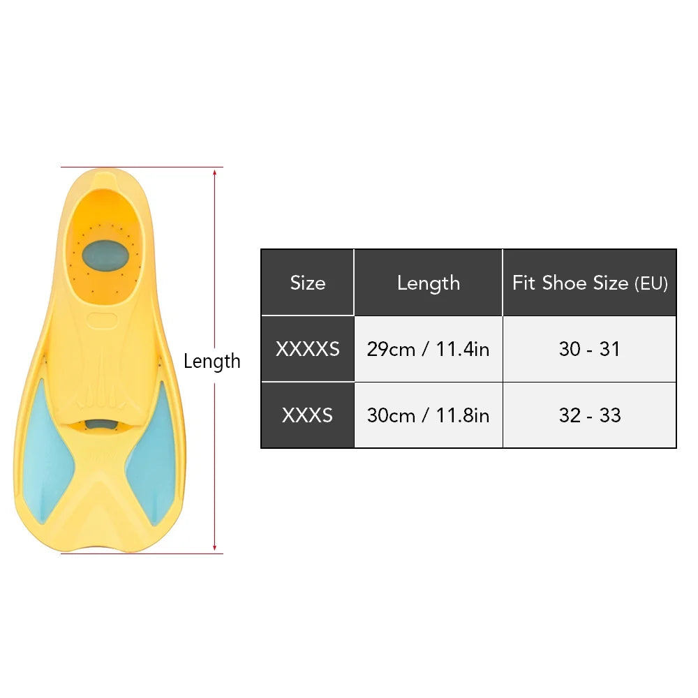 Short Swim Fins for Swimming Snorkeling Training J232