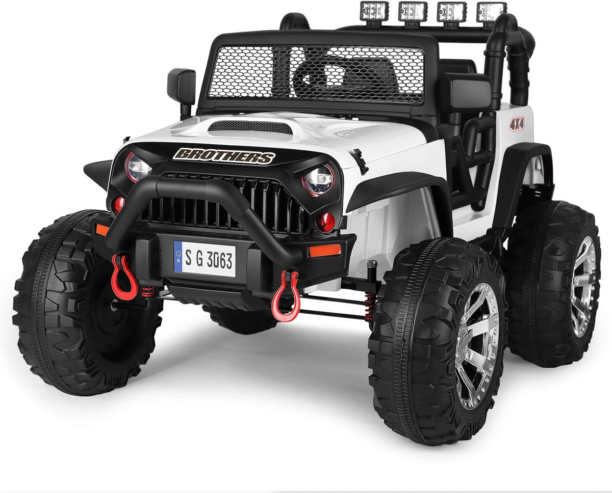 White Kids Ride On Electric Car with Remote Control I163954