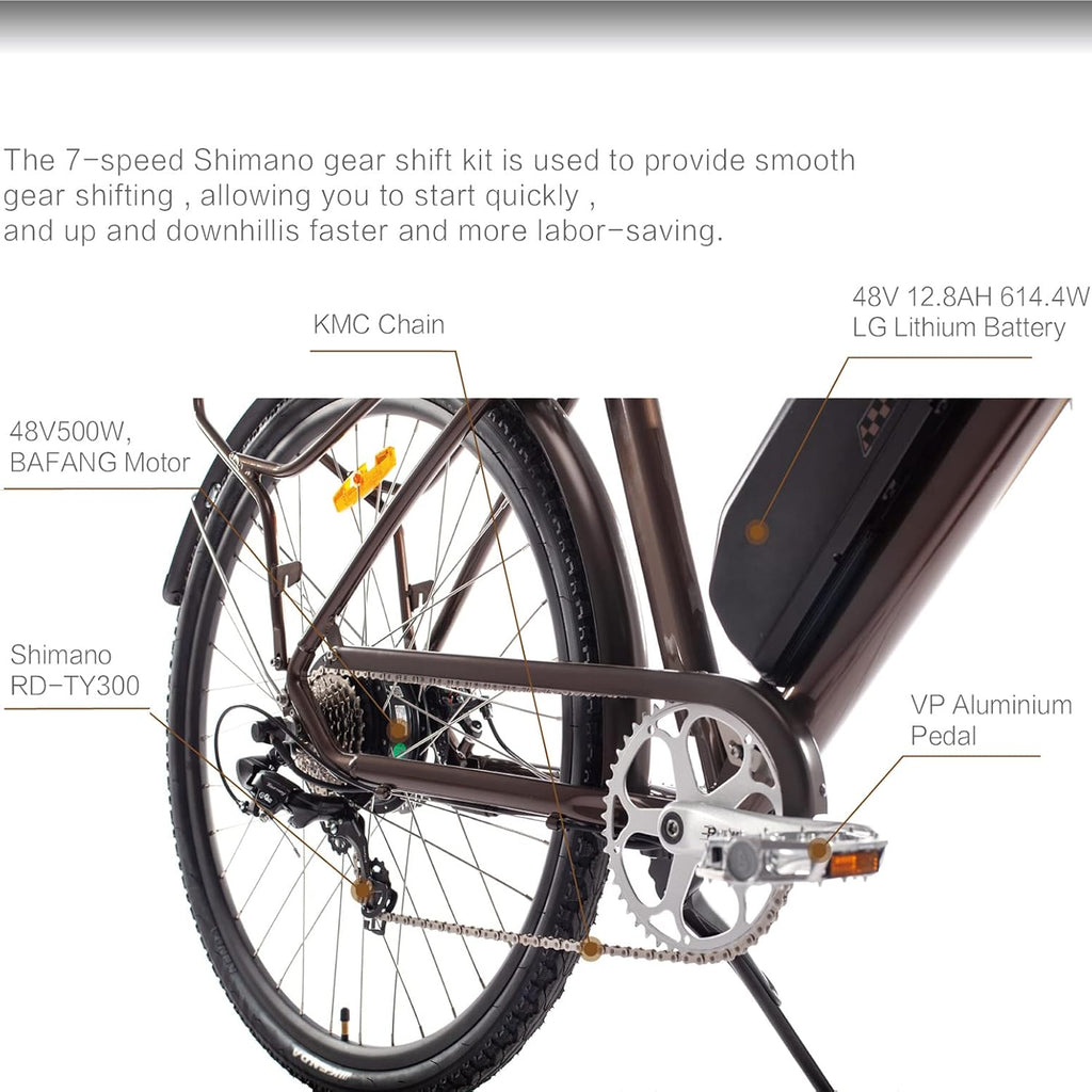 28 500W Electric Bicycle with 48V 12.8Ah Removable Battery E950518