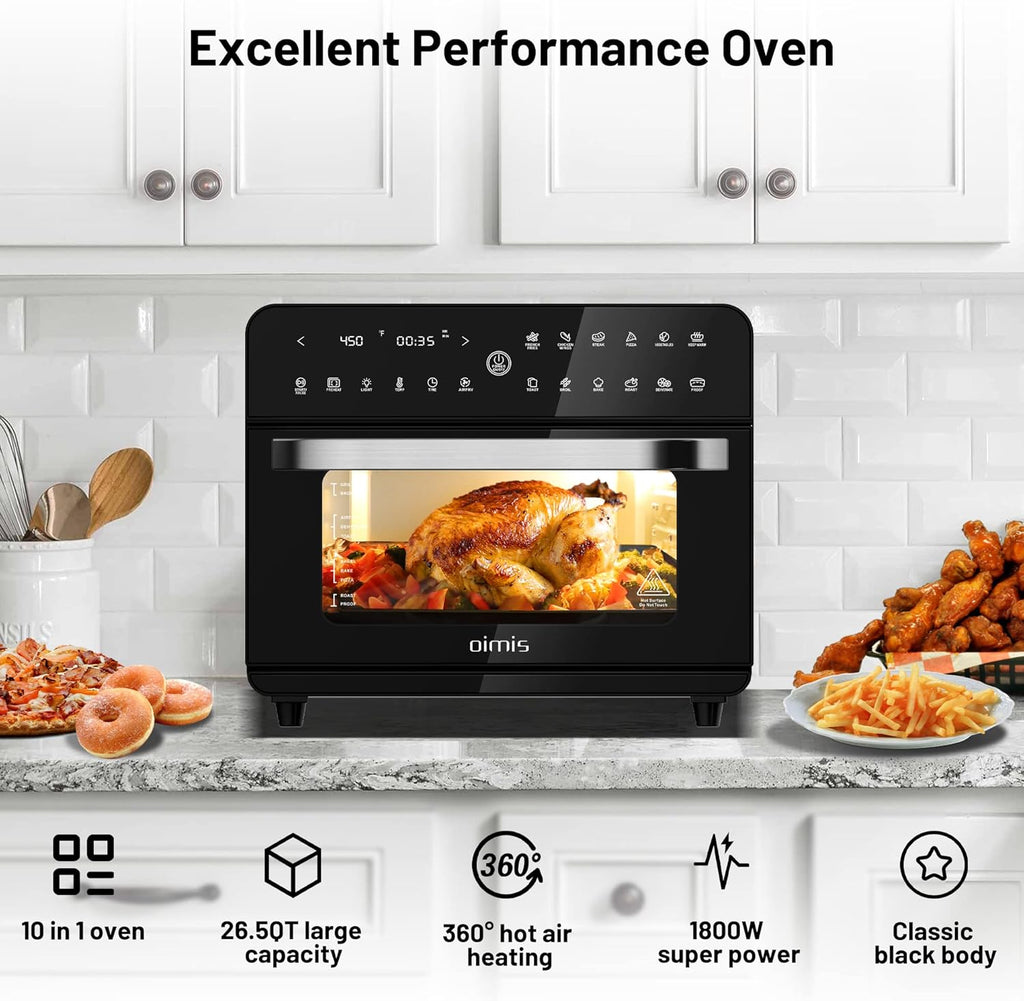 Black 26.5QT Air Fryer Combo Toaster Oven A312