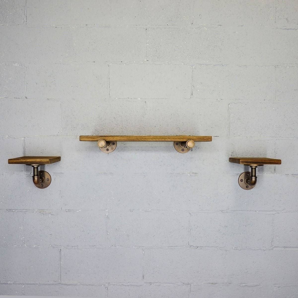 Set of 3 Farmhouse Industrial Wall Shelf T81806