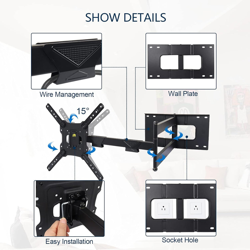 Long Arm Full Motion TV Wall Mount Bracket with Articulating Arm C8422