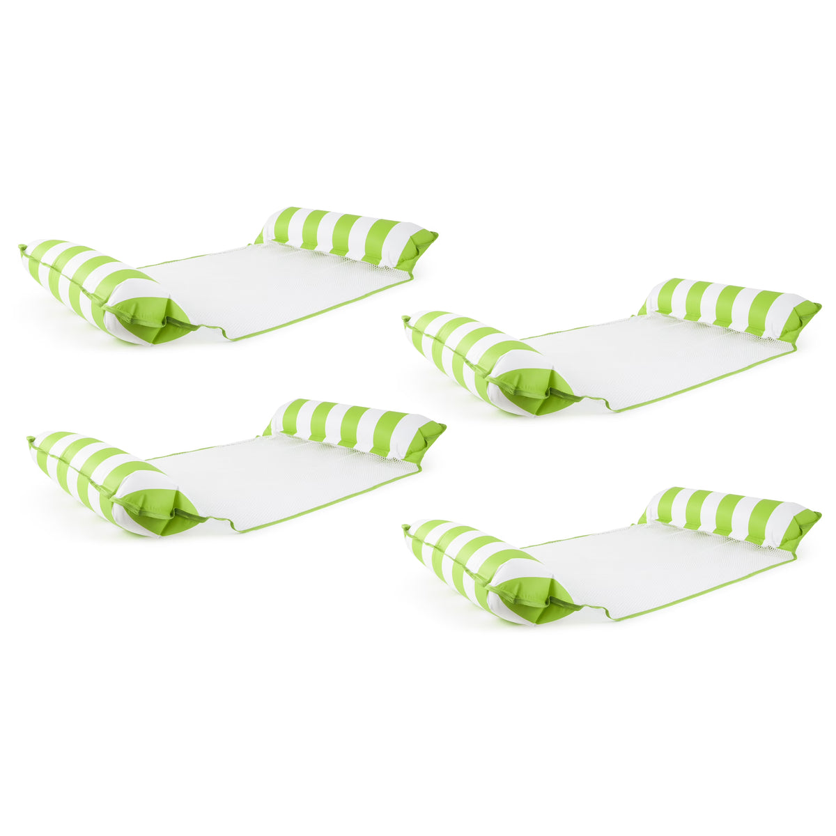 Green 4 Pack Inflatable Pool Hammock Lounger O38409
