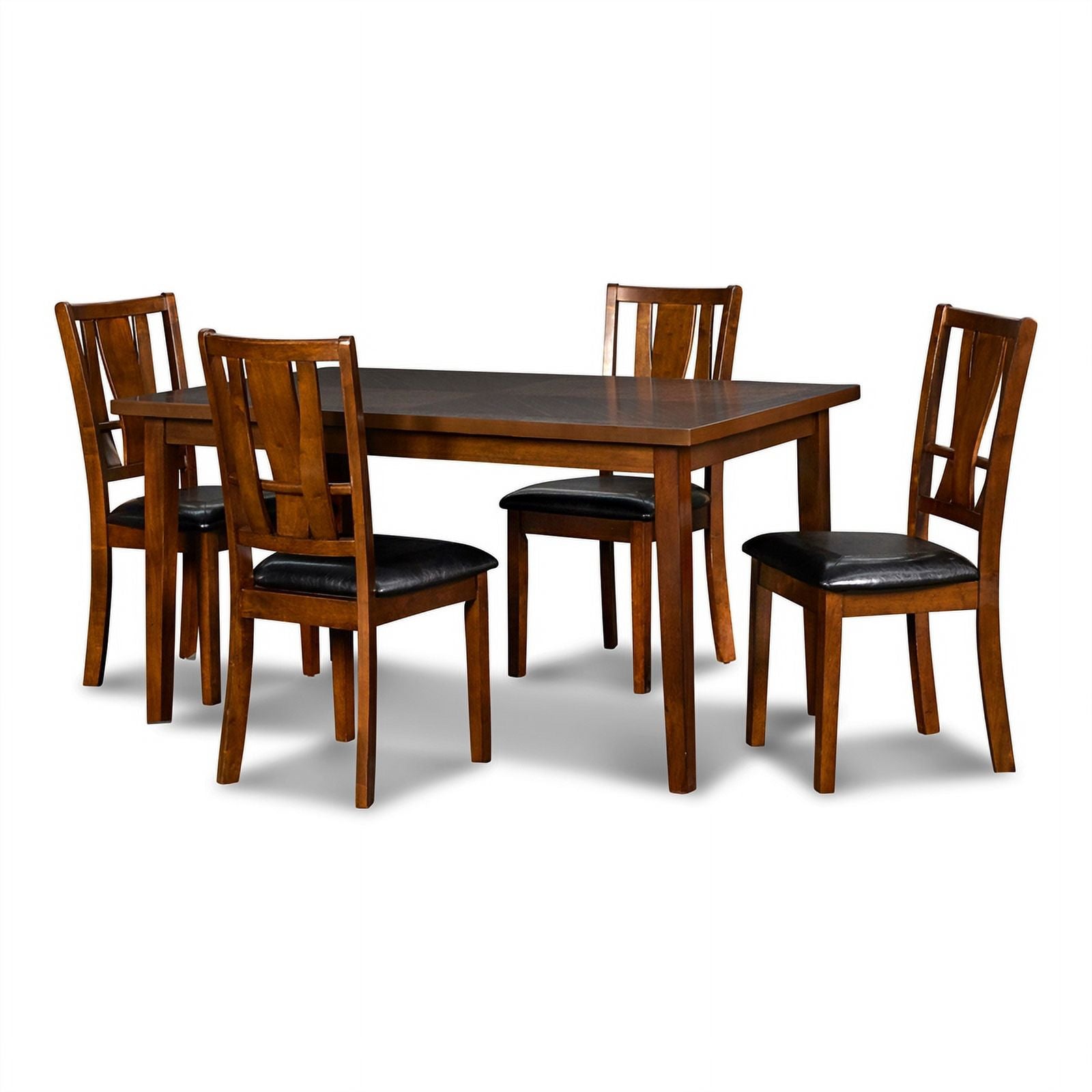 6 Piece Black Faux Leather Dining Table Set S3177