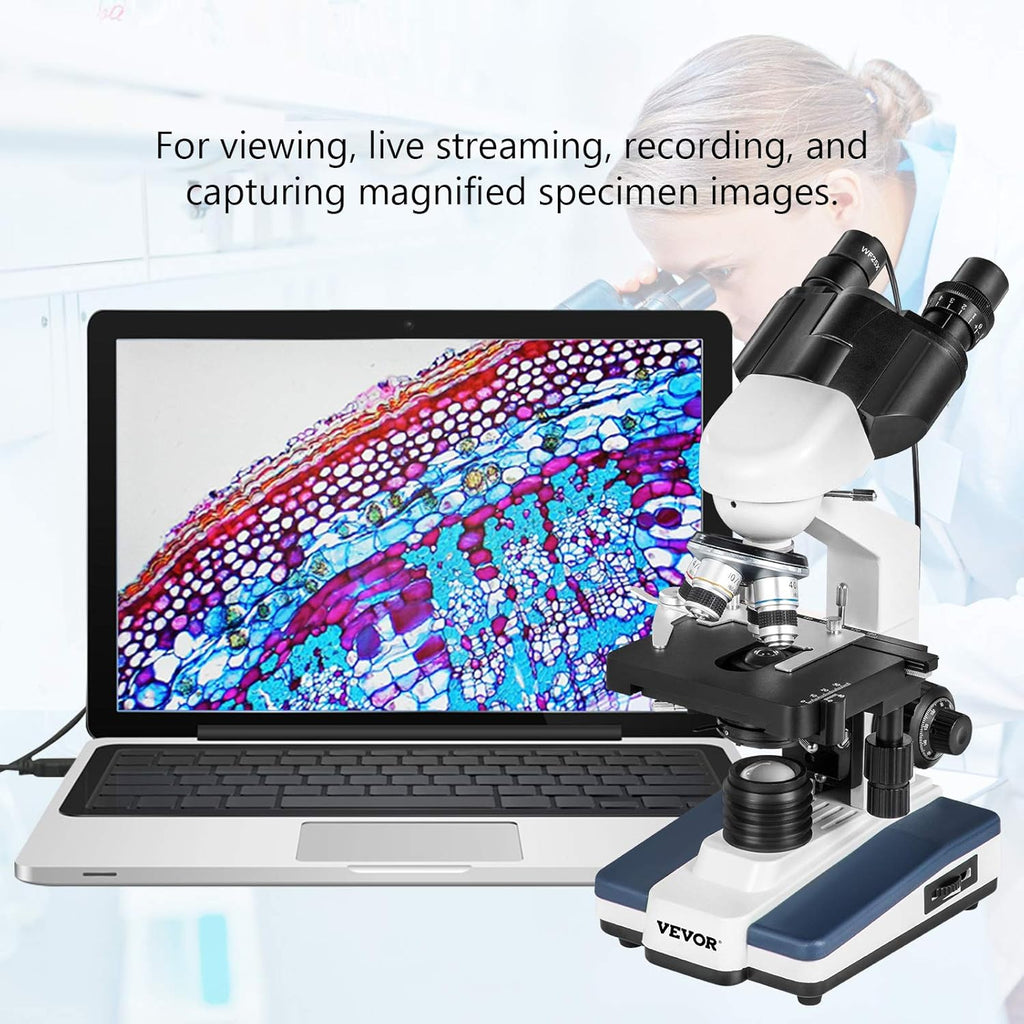 40X-2000X LED Digital Compound Microscope with 3MP Camera W8132