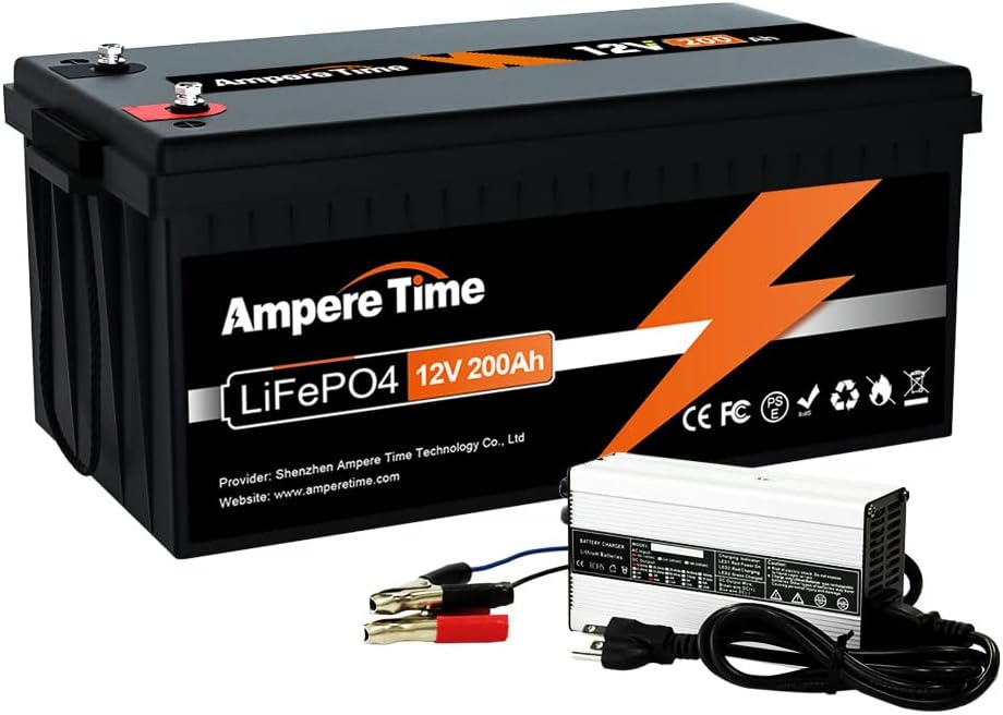 12V 100Ah LiFePO4 Battery with 14.6V 10A Charger, 100A BMS O476266