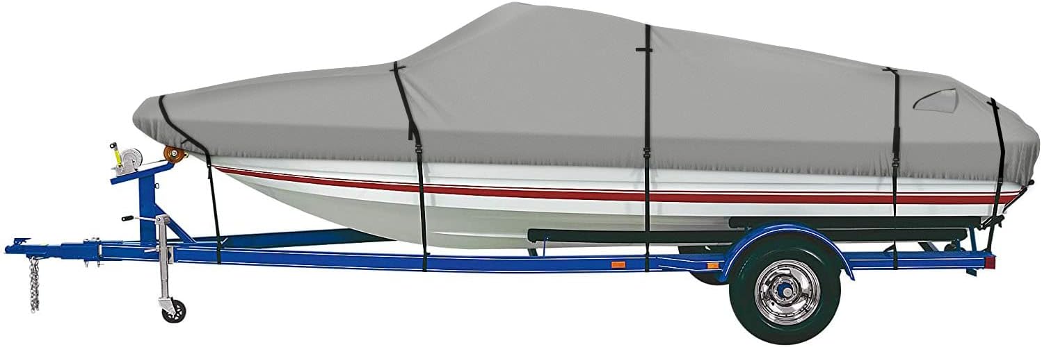 Trailerable Boat Cover 14'-16' Waterproof Heavy Duty Marine Grade Canvas Pack of 2 N674615