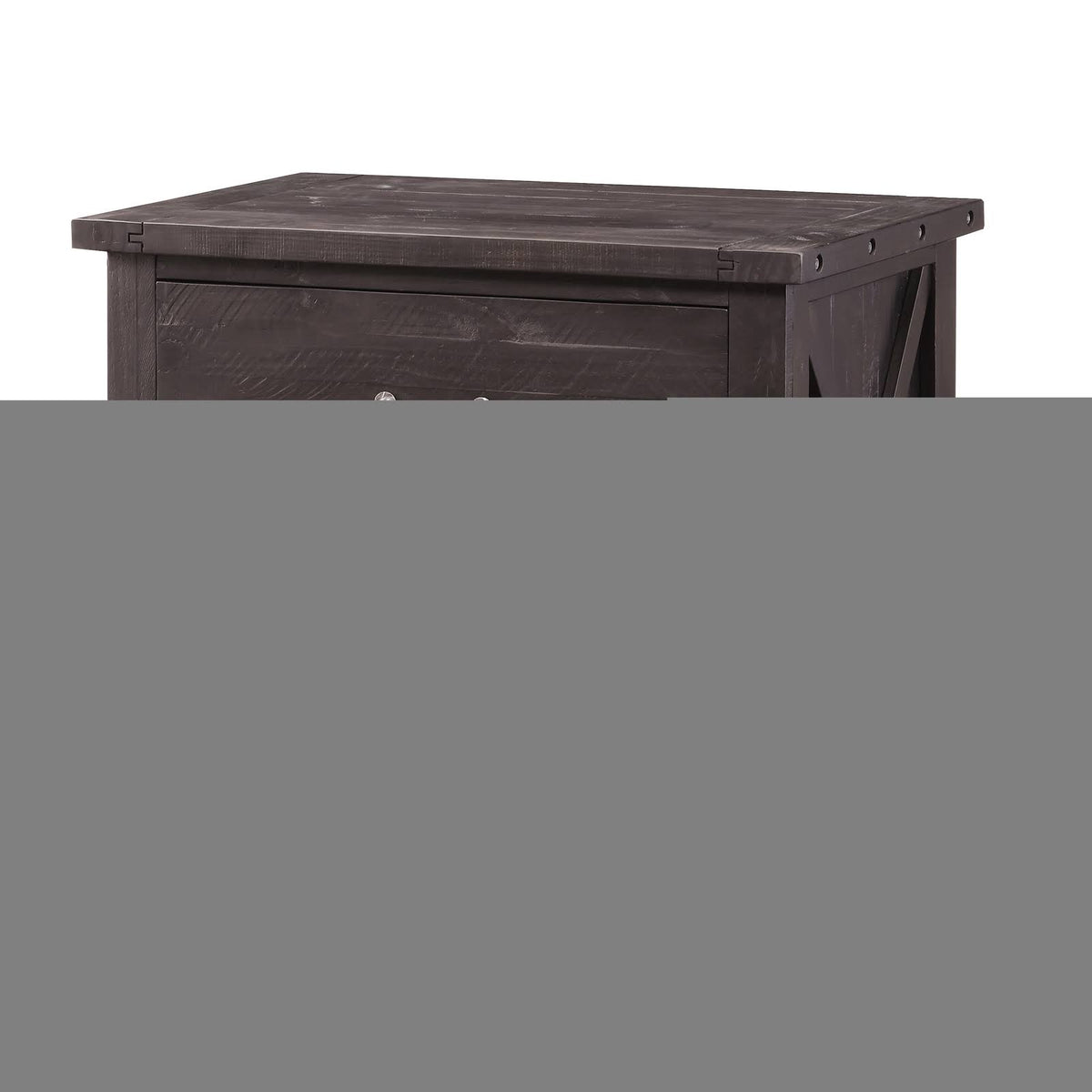 Cafe Brown Two Drawer Wooden File Cabinet with Metal Handle Pull U4317