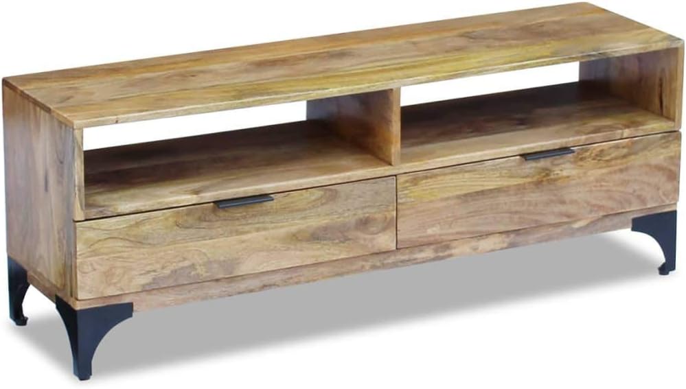 Solid Reclaimed Wood TV Cabinet with 2 Drawers Z7594