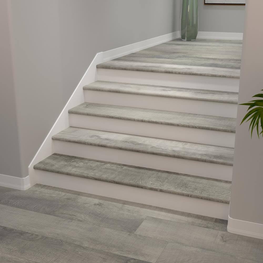 Vinyl Pro 11.5-in x 48-in Hickory Stair Tread in Gray D8649