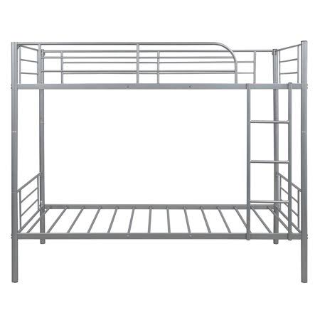 Twin Over Twin Metal Bunk Bed, Convertible Into 2 Individual Twin Bed Frame A3987