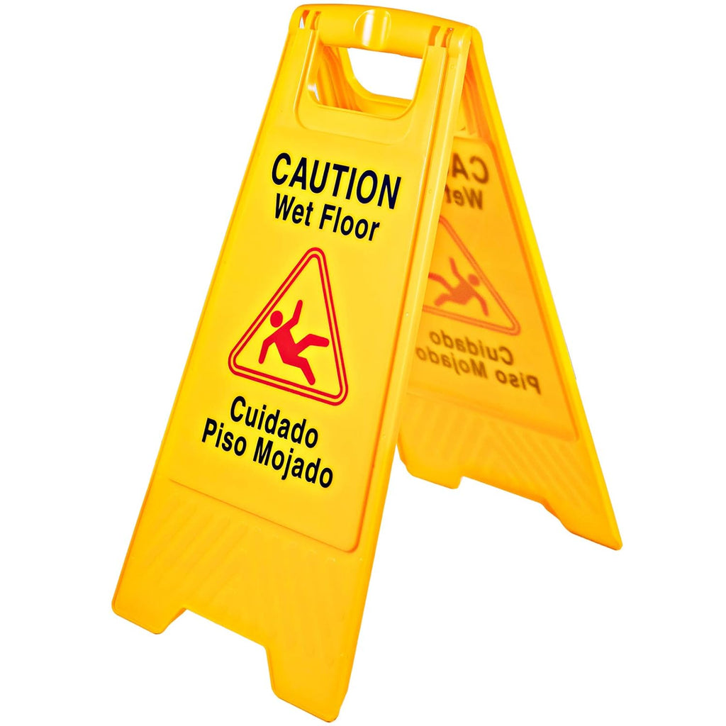 12 Pack Yellow Double Sided Plastic Wet Floor Sign J797648