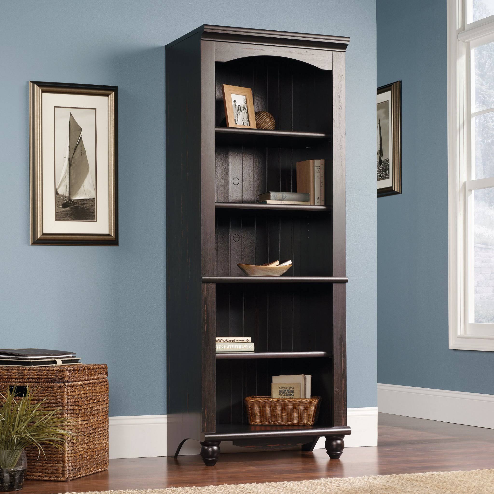 5 Shelf Bookcase in Antiqued Paint F72413