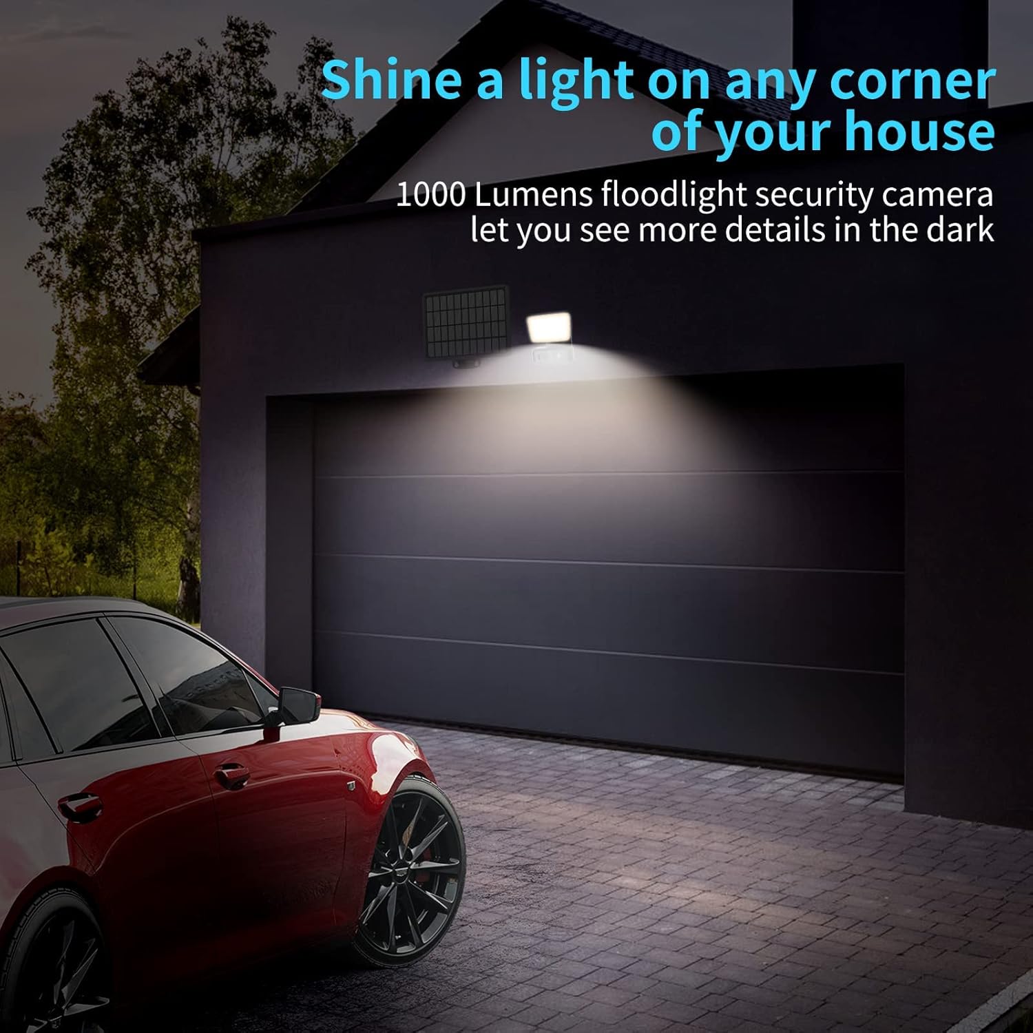 Solar Battery Powered Outdoor Security Camera with 2-Way Audio and Motion Siren Alarm P9095