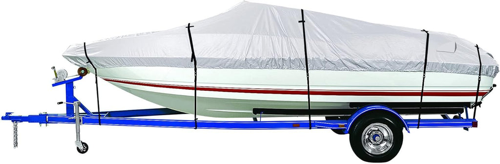 Trailerable Boat Cover 14'-16' Waterproof Heavy Duty Marine Grade Canvas Pack of 2 N674615