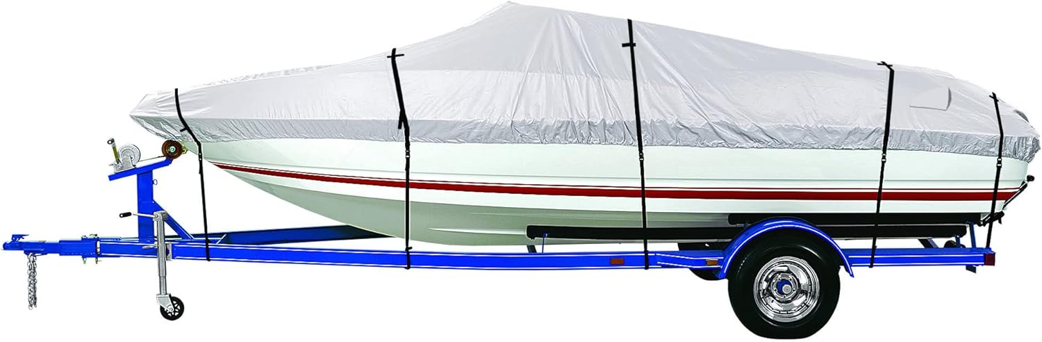 Trailerable Boat Cover 14'-16' Waterproof Heavy Duty Marine Grade Canvas Pack of 2 N674615