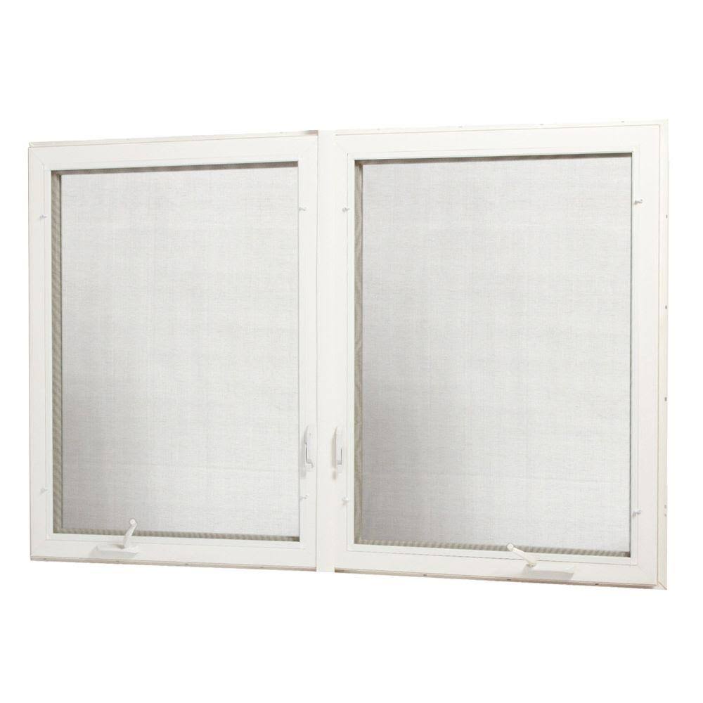 White Vinyl Casement Window with Screen A8842