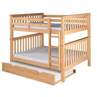 Twin Over Twin Bunk Bed with Trundle Y6508