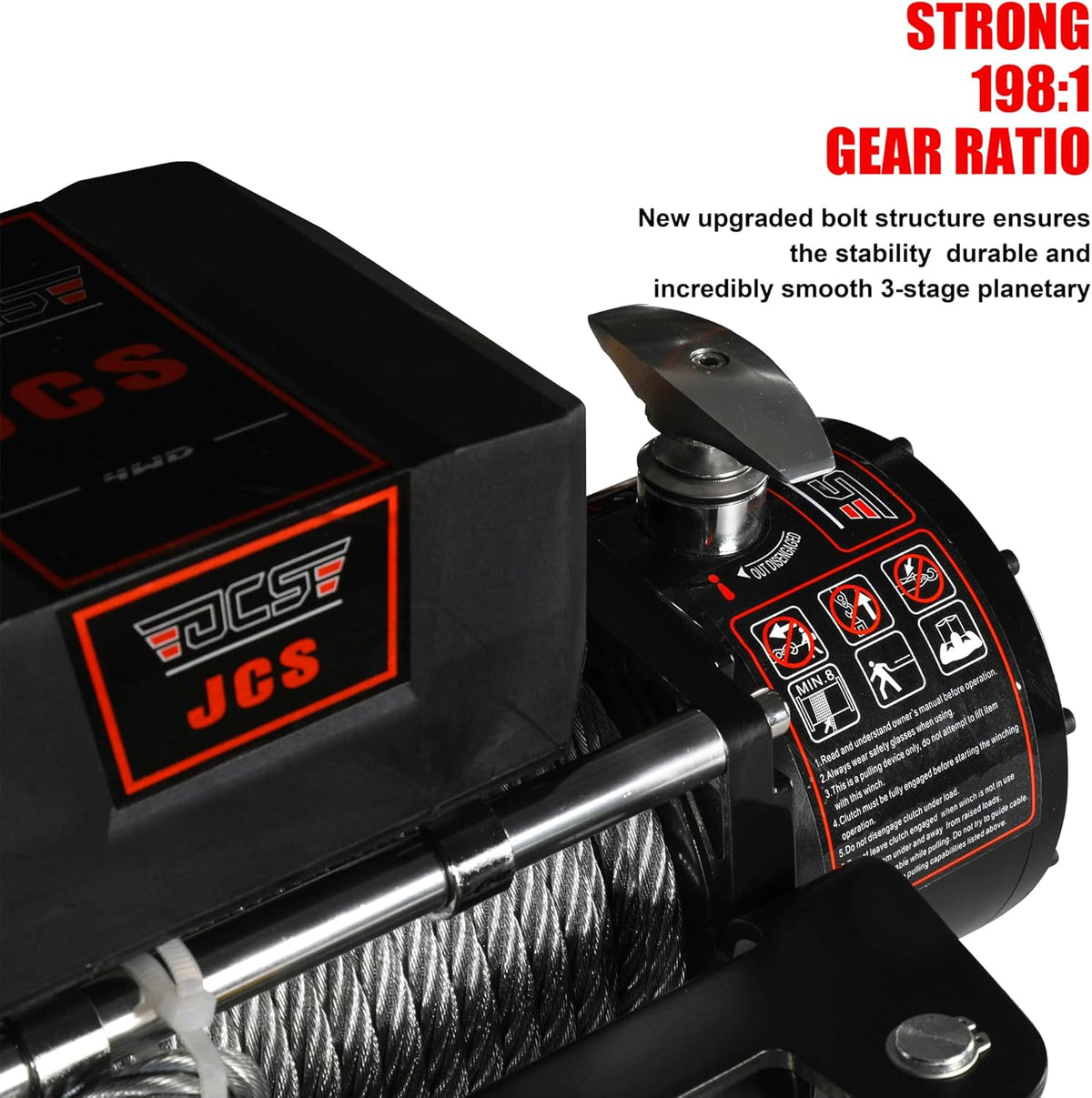 12000 lb 12V Electric Winch with Steel Wire Cable and Wireless Remote S77278